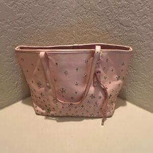 Jimmy Choo Sasha Star Studded Tote Bag Light Pink Silver Grunge Punk Whimsigoth